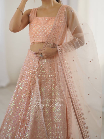 Designer Peach Lehenga