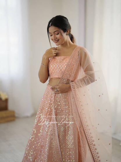 Designer Peach Lehenga