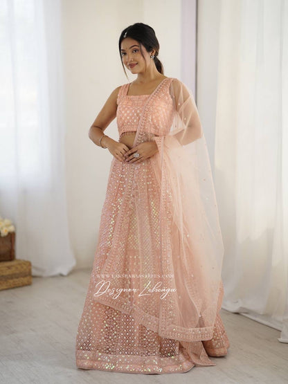 Designer Peach Lehenga