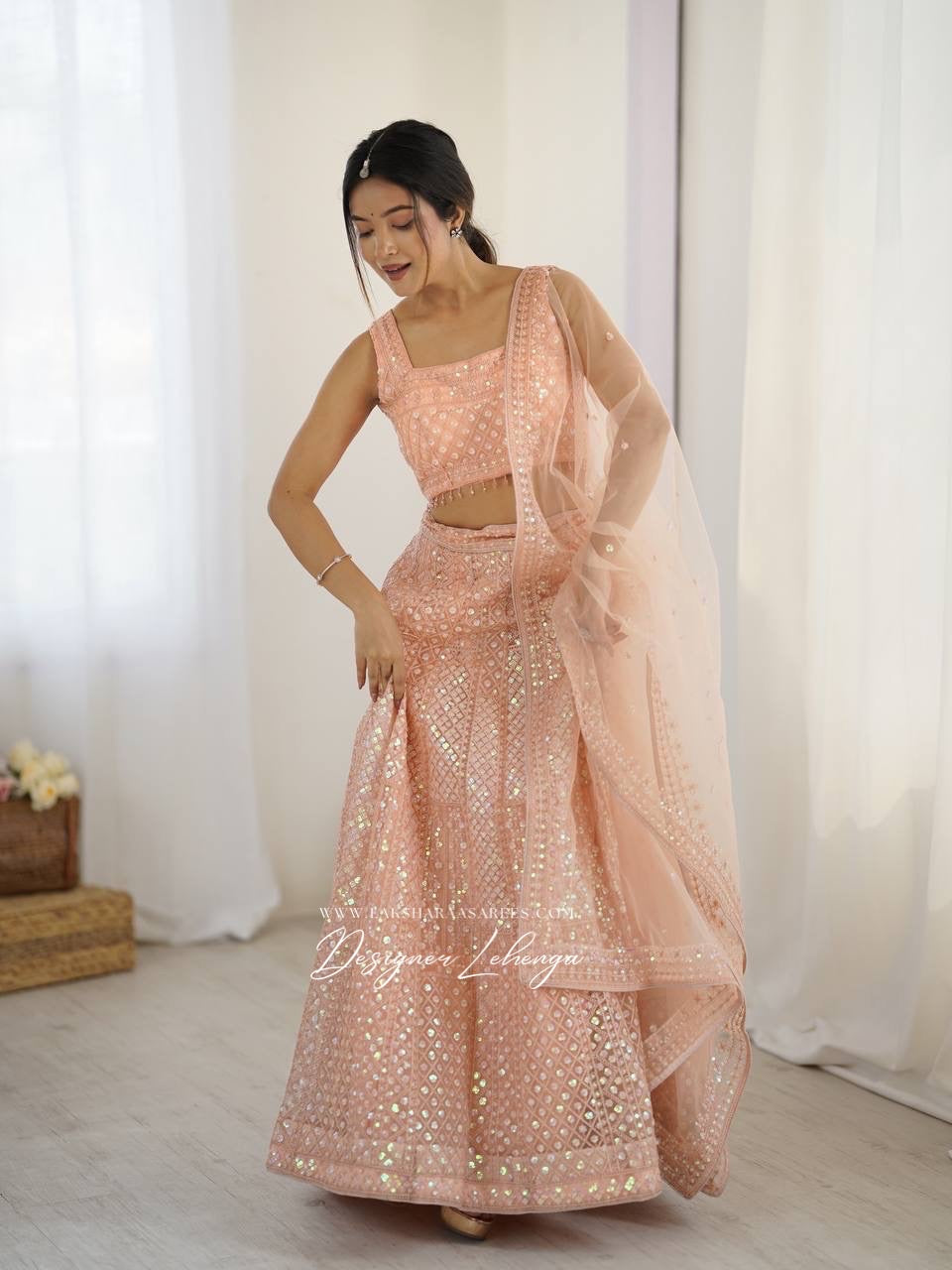 Designer Peach Lehenga