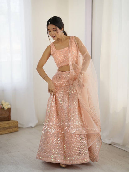 Designer Peach Lehenga