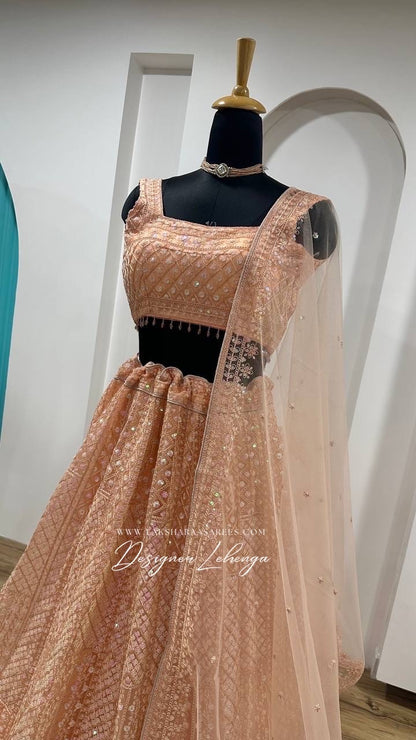 Designer Peach Lehenga