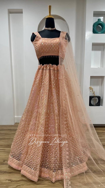 Designer Peach Lehenga