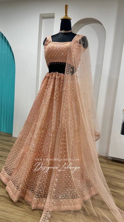 Designer Peach Lehenga