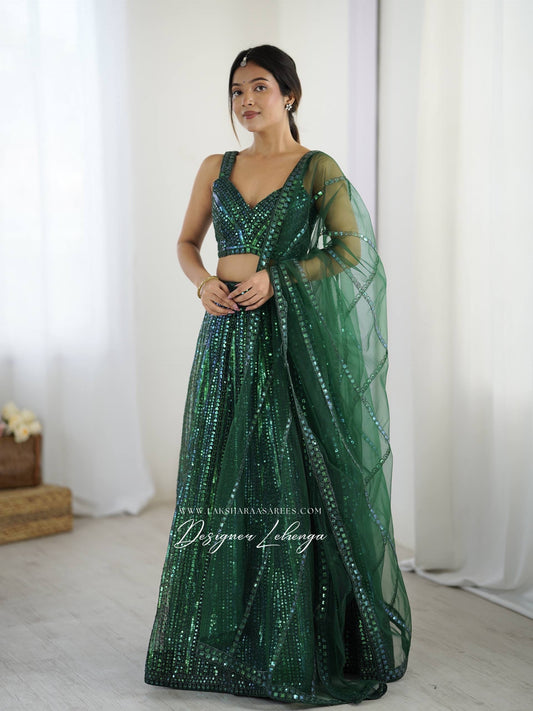 Emerald Green Designer Lehenga