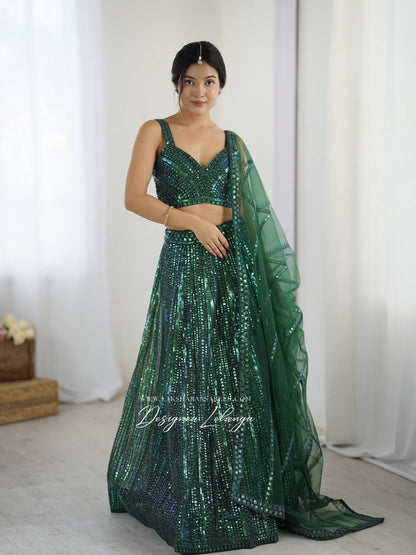 Emerald Green Designer Lehenga