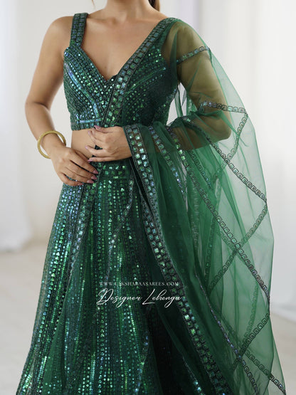 Emerald Green Designer Lehenga