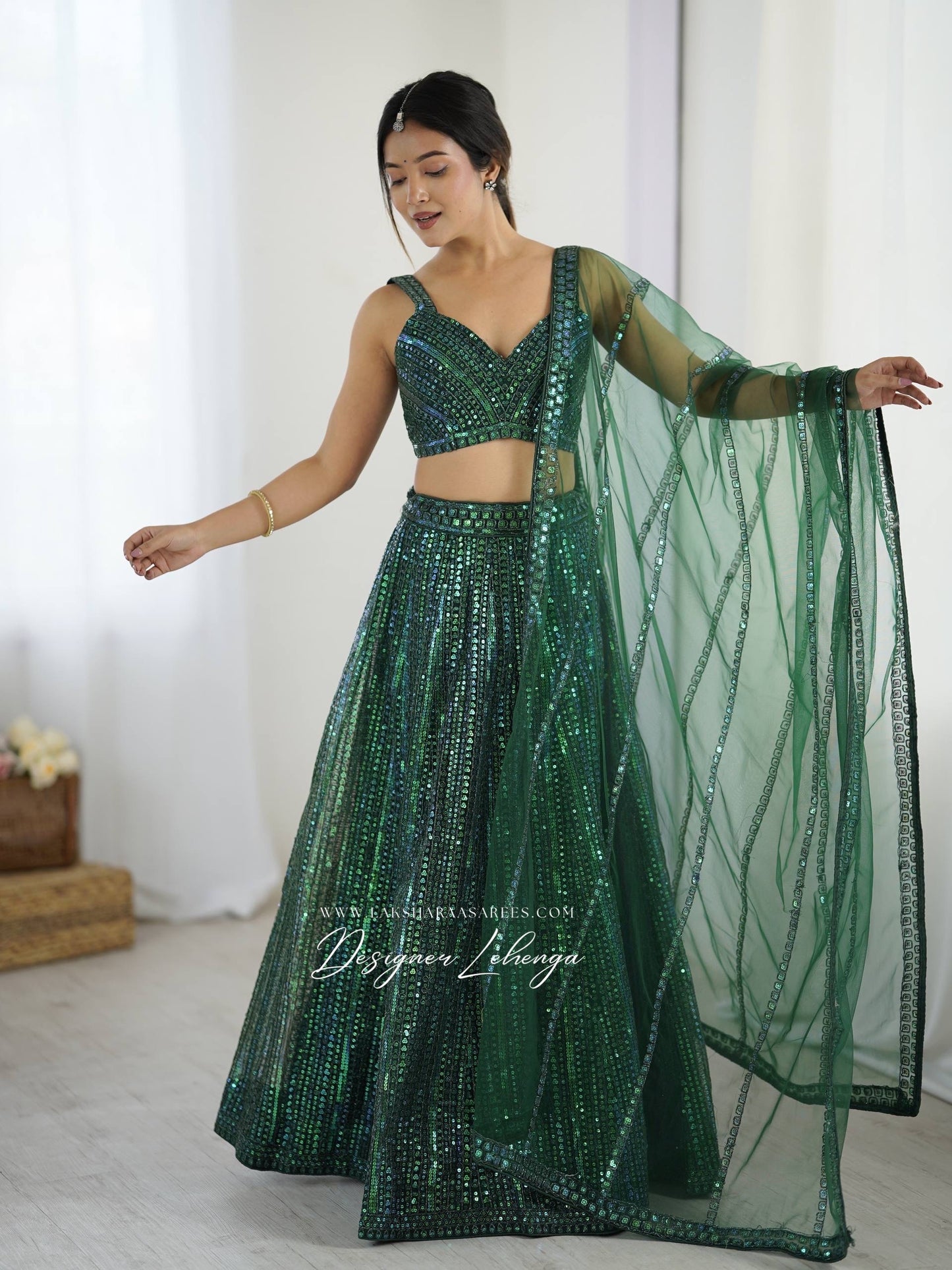 Emerald Green Designer Lehenga