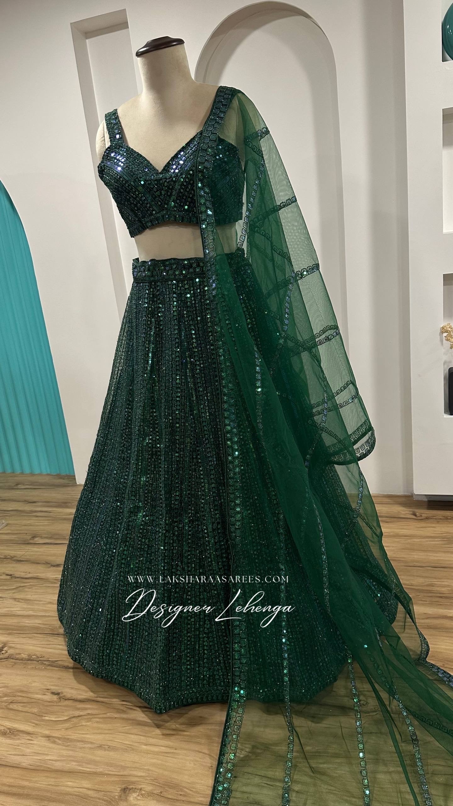 Emerald Green Designer Lehenga