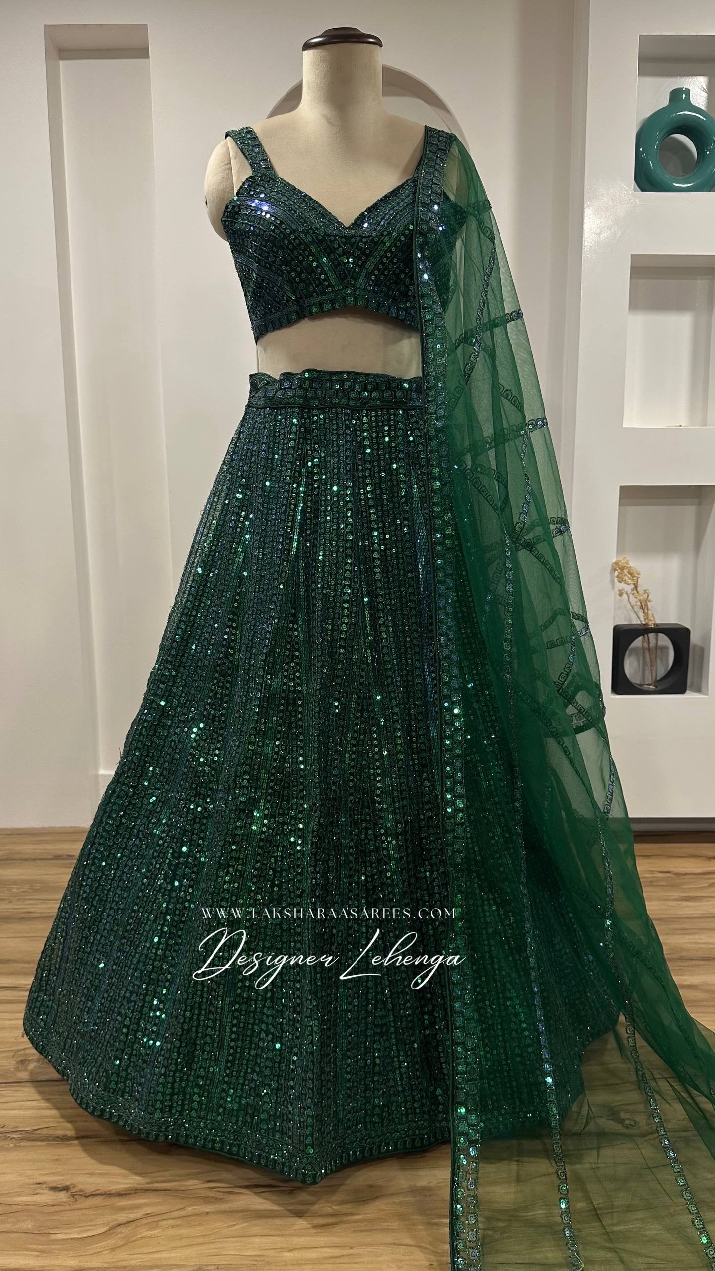 Emerald Green Designer Lehenga