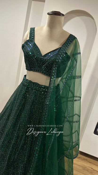 Emerald Green Designer Lehenga