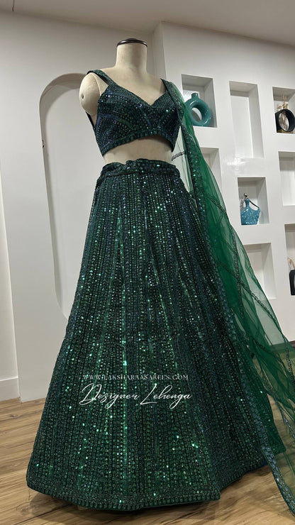 Emerald Green Designer Lehenga