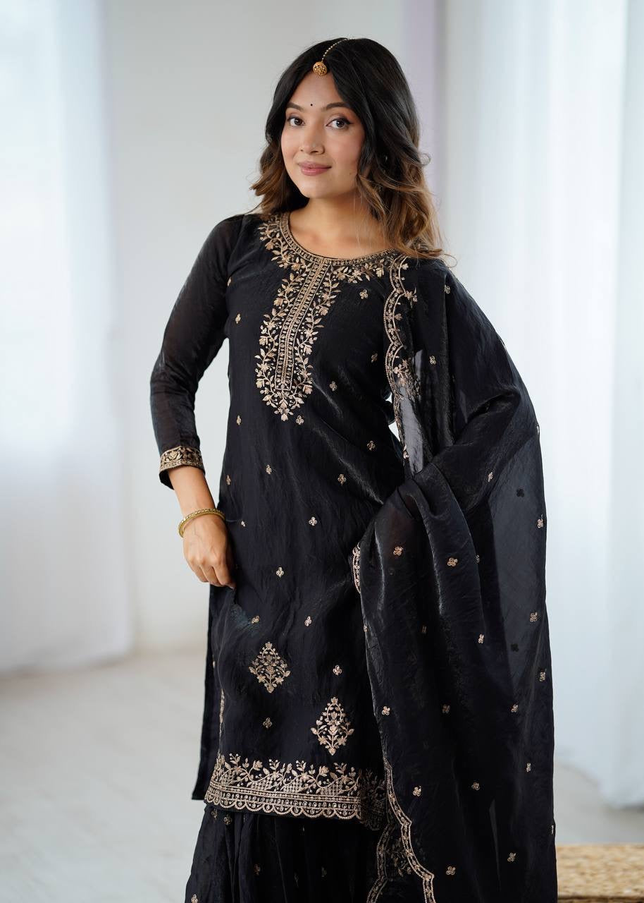 MARISA — Black Sharara suit