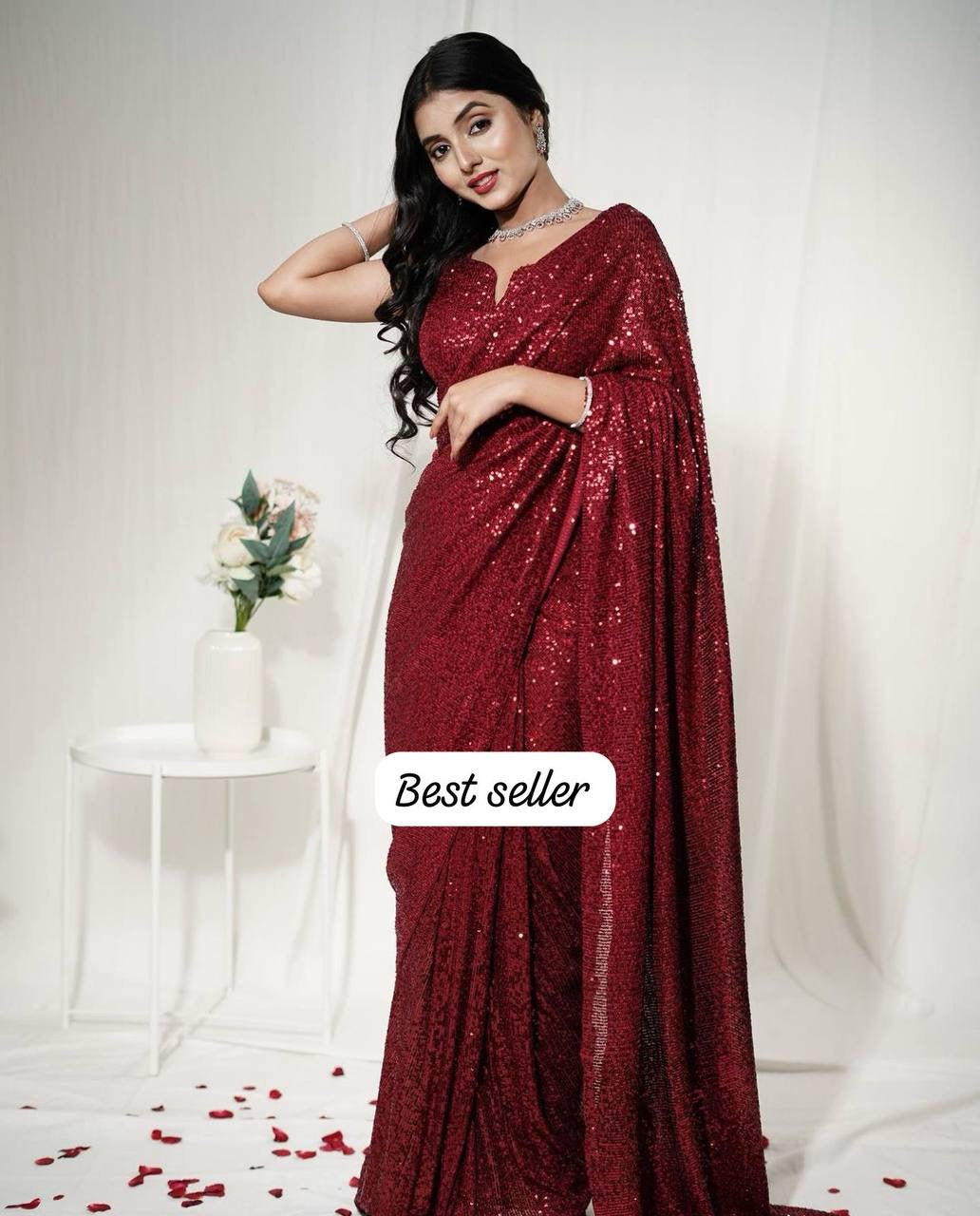 Partywear Sequin Saree