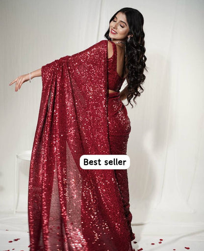 Partywear Sequin Saree