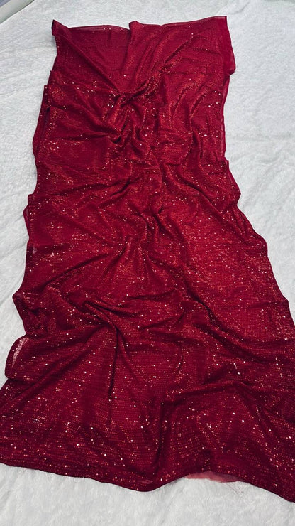 Partywear Sequin Bling Saree