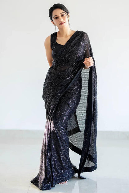 Partywear Sequin Bling Saree