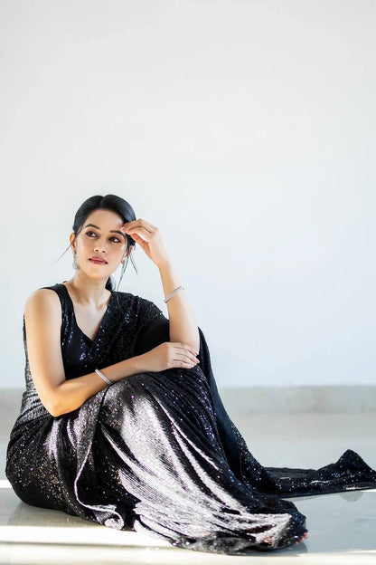 Partywear Sequin Saree