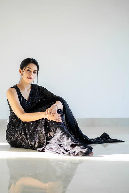 Partywear Sequin Saree
