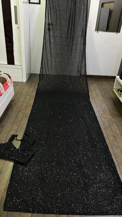 Partywear Sequin Bling Saree