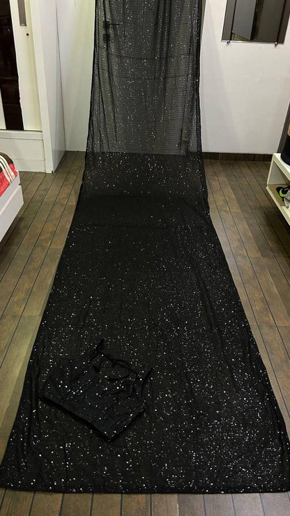 Partywear Sequin Bling Saree