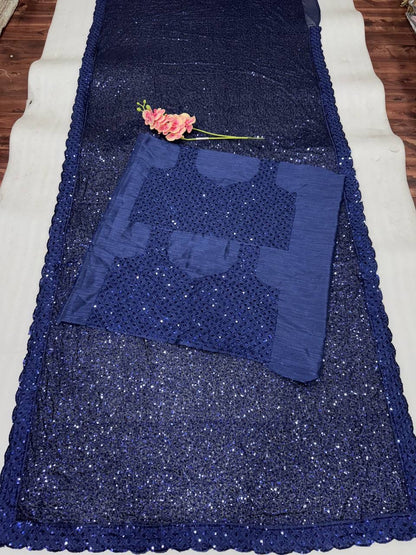 LAURA — Bling Sequin Georgette Dinner Saree
