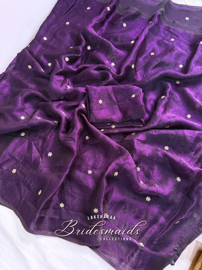 HANISA — Bridesmaid Special Satin Georgette Saree - Laksharaa Sarees