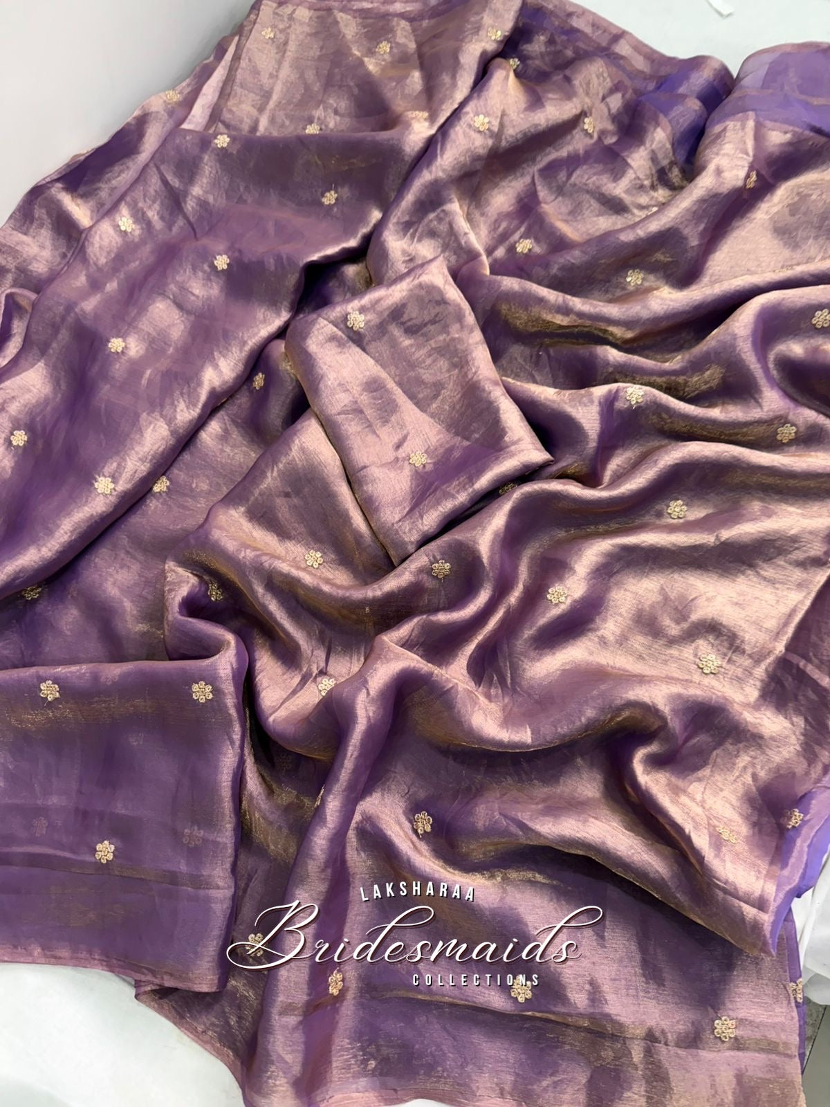 HANISA — Bridesmaid Special Satin Georgette Saree - Laksharaa Sarees