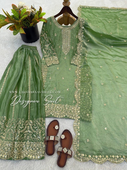 LUBNA — Shimmer Georgette Designer Suit