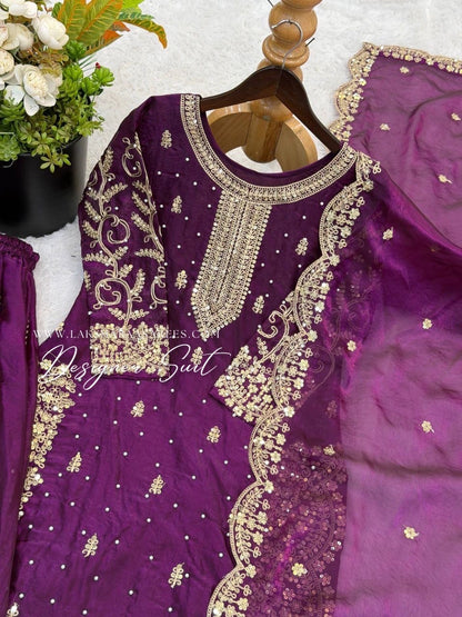 LUBNA — Shimmer Georgette Designer Suit