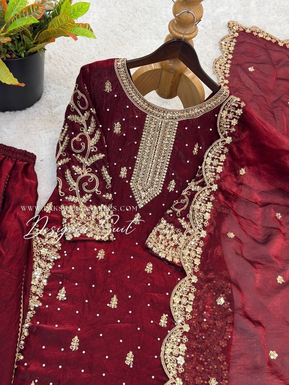 LUBNA — Shimmer Georgette Designer Suit