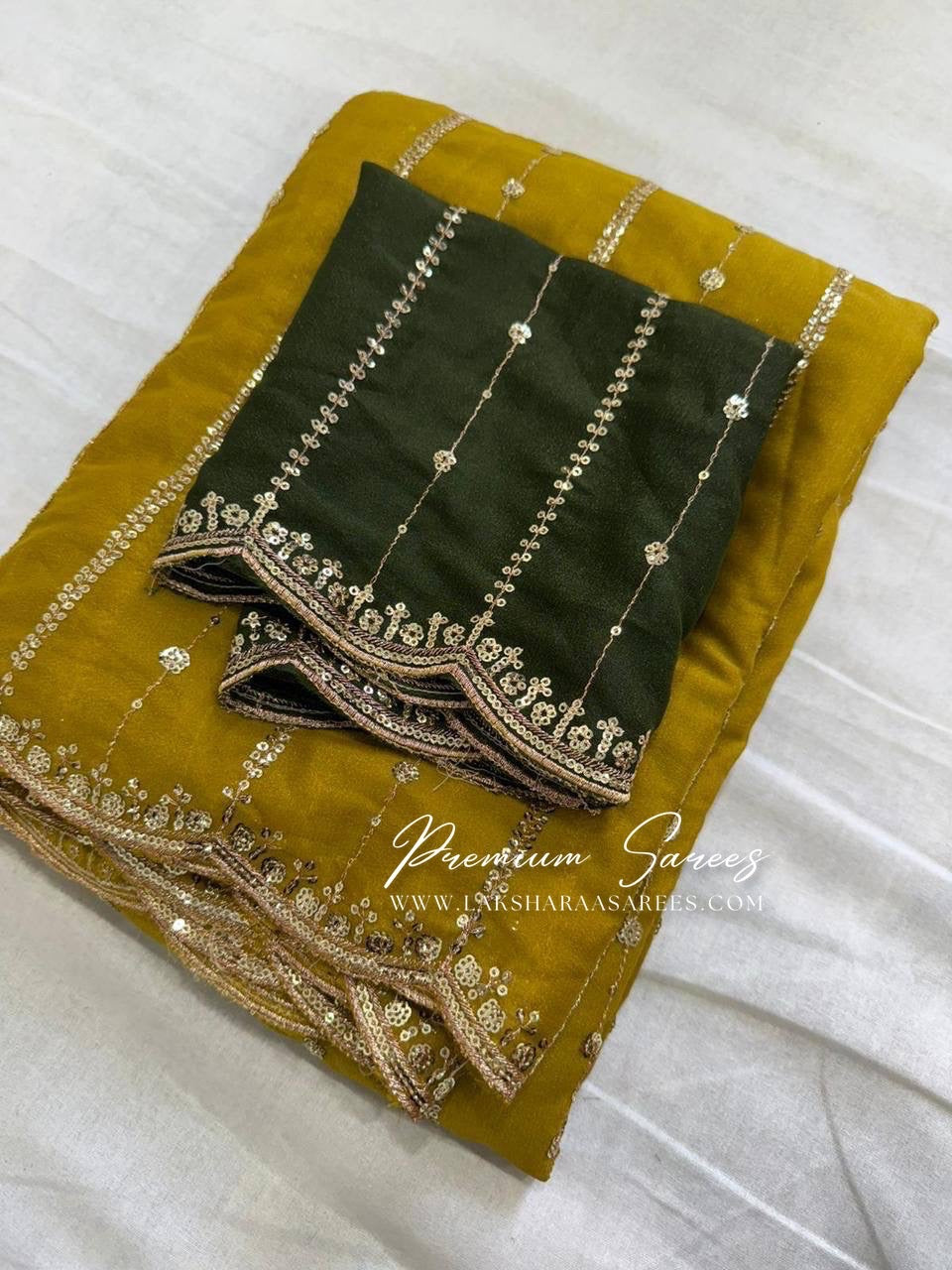 Bridesmaid Special — Sequinned Georgette Saree - Laksharaa Sarees