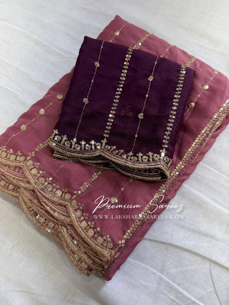 Bridesmaid Special — Sequinned Georgette Saree - Laksharaa Sarees