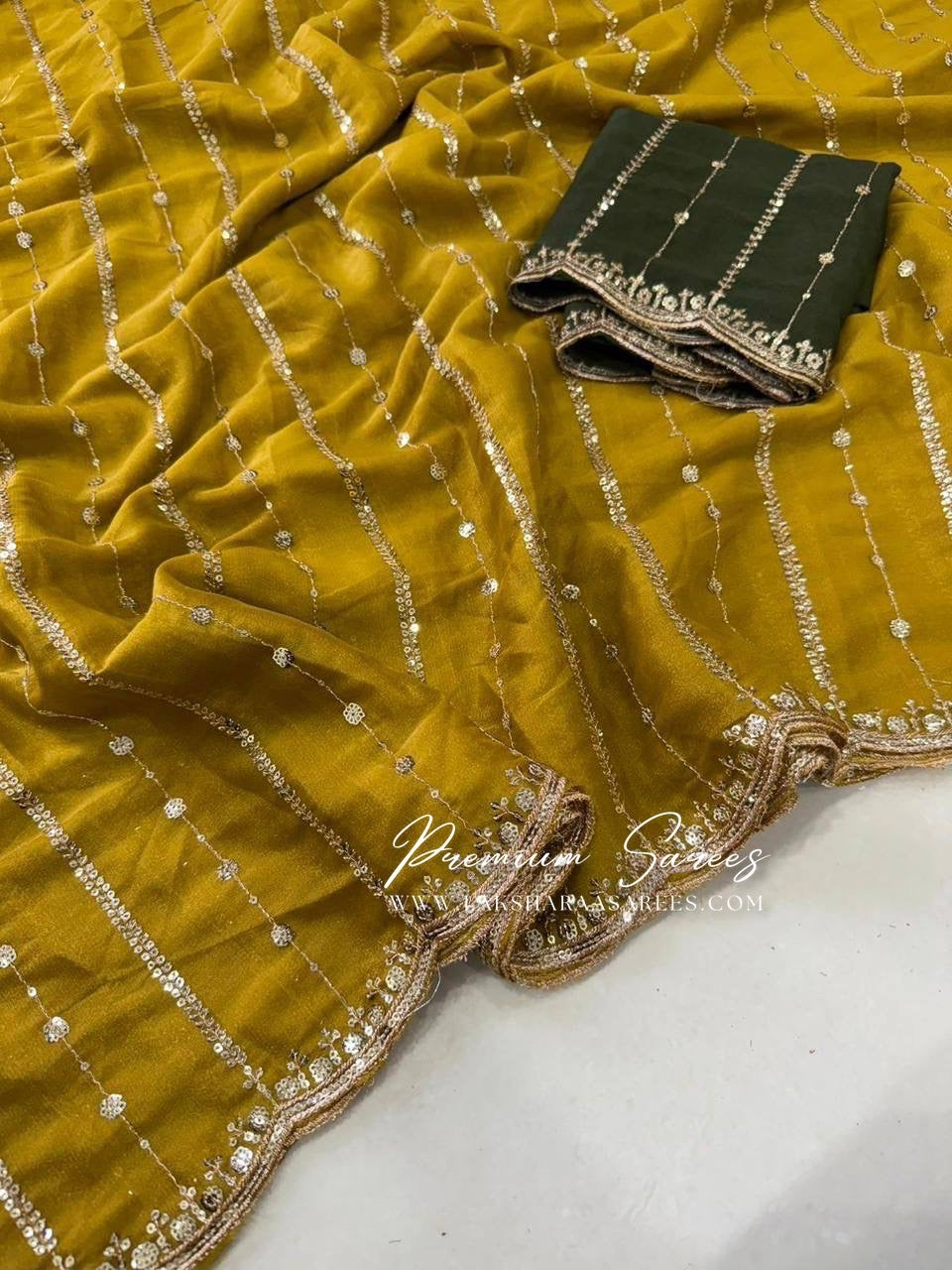 Bridesmaid Special — Sequinned Georgette Saree - Laksharaa Sarees