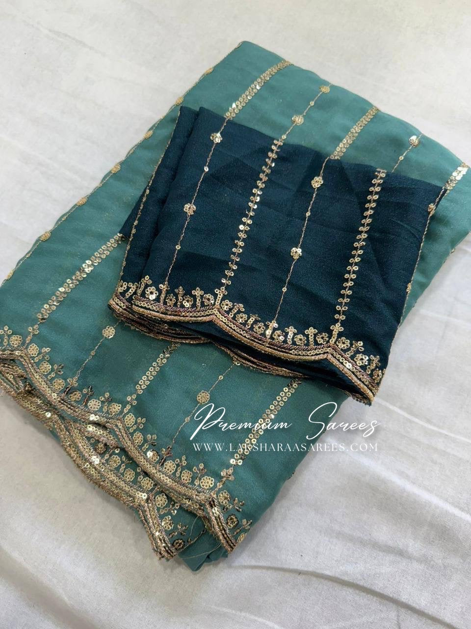 Bridesmaid Special — Sequinned Georgette Saree - Laksharaa Sarees