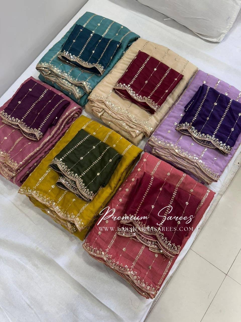 Bridesmaid Special — Sequinned Georgette Saree - Laksharaa Sarees