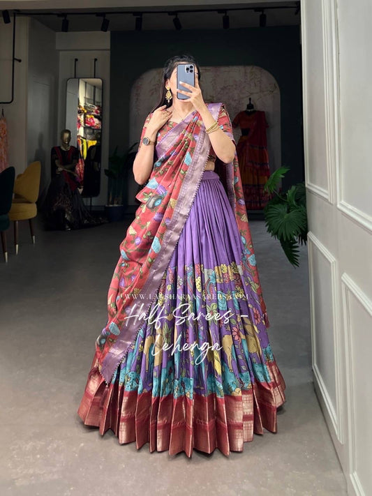 OVIYA — Kalamkari Half Saree Lehenga
