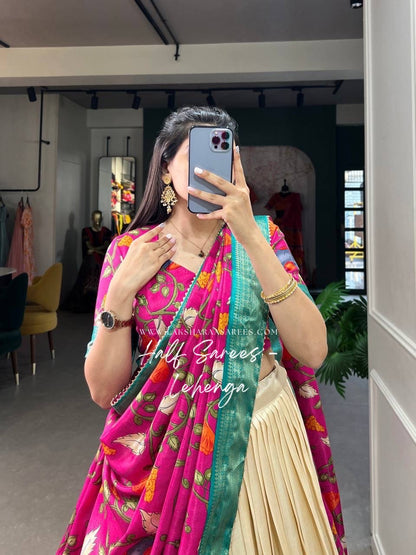 OVIYA — Kalamkari Half Saree Lehenga