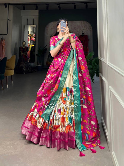 OVIYA — Kalamkari Half Saree Lehenga