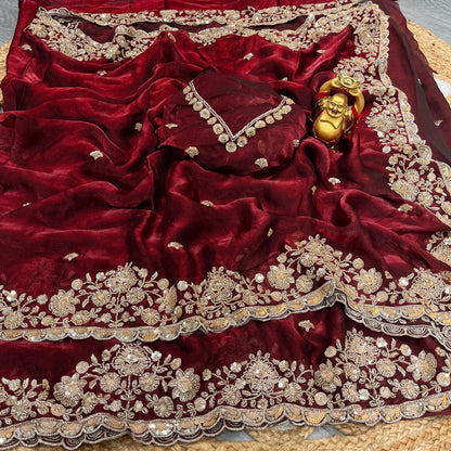 Christmas Special - Premium Partywear Saree x Heavy Embroidery Work