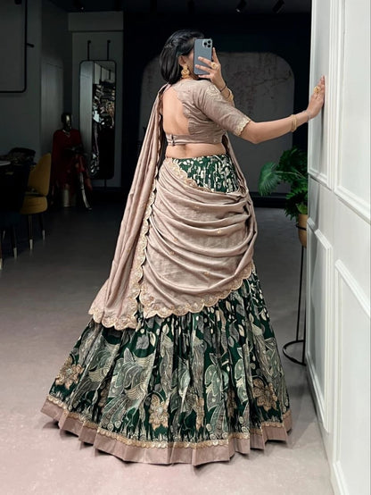 MEERA — Dola Silk Kalamkari Lehenga