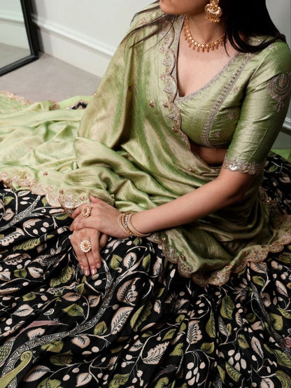 MEERA — Dola Silk Kalamkari Lehenga