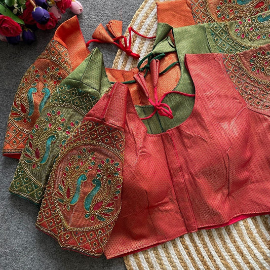 AYESHA — Bridal Banarasi Readymade Blouse