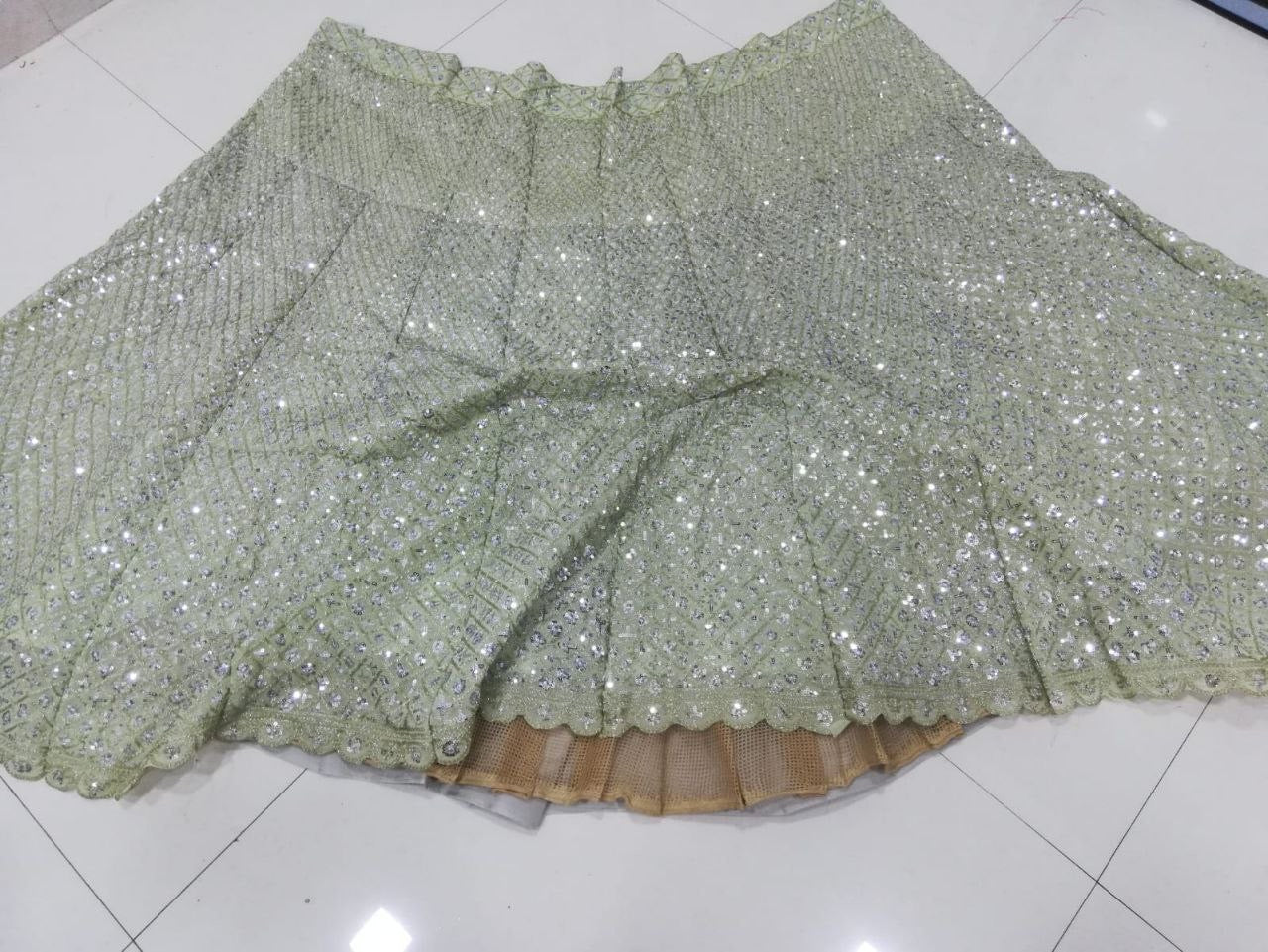 Mint Green x Silver Leela Lehenga