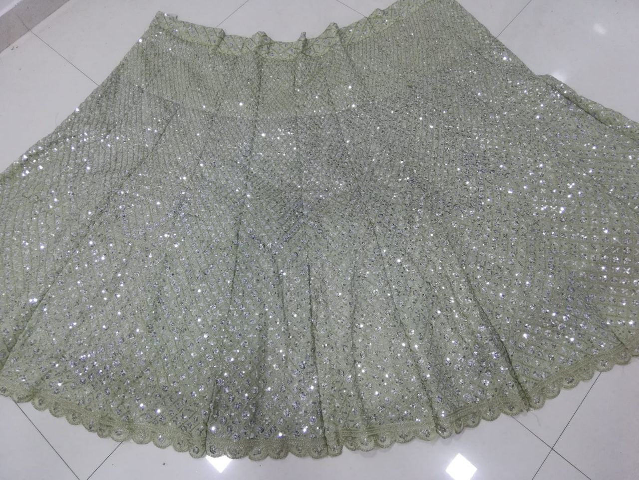 Mint Green x Silver Leela Lehenga