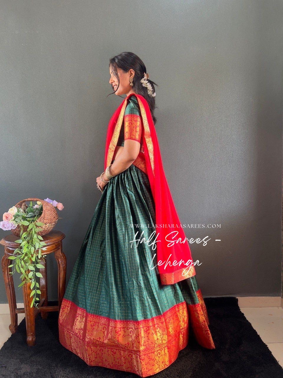 SOWMYA - Cotton Silk Half Saree Lehenga