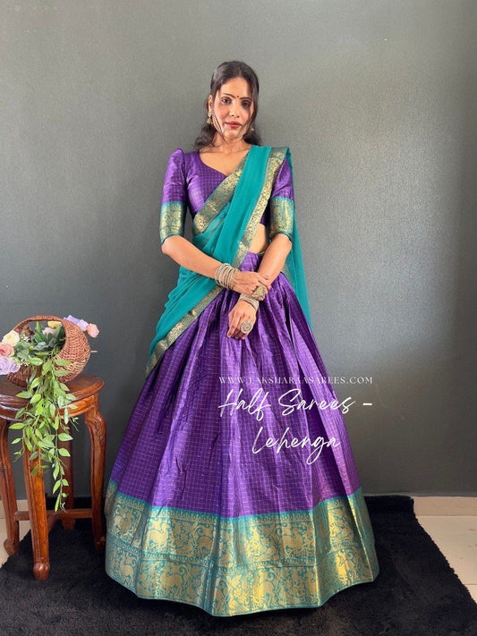 SOWMYA - Cotton Silk Half Saree Lehenga