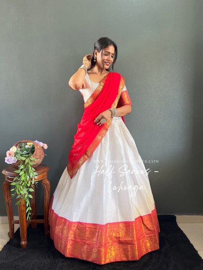 SOWMYA - Cotton Silk Half Saree Lehenga