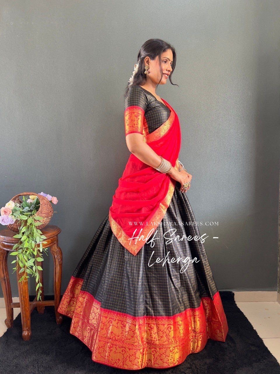 SOWMYA - Cotton Silk Half Saree Lehenga