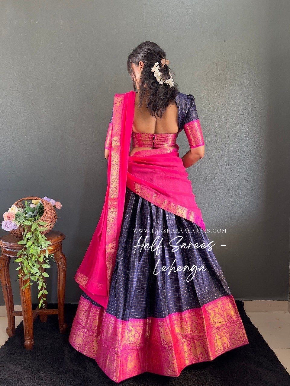 SOWMYA - Cotton Silk Half Saree Lehenga
